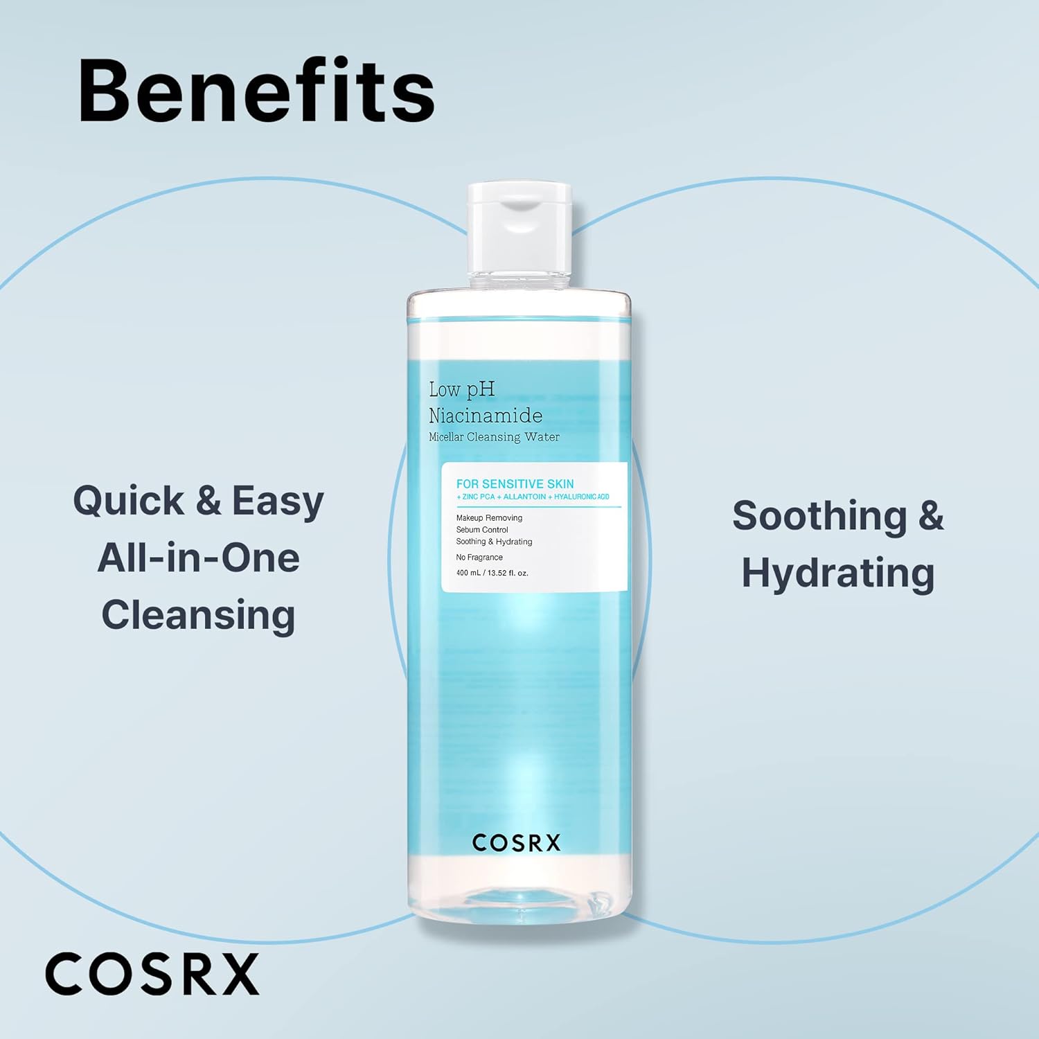 COSRX Low pH Niacinamide Micellar Cleansing Water Daily Mild Facial Cleansing Wash